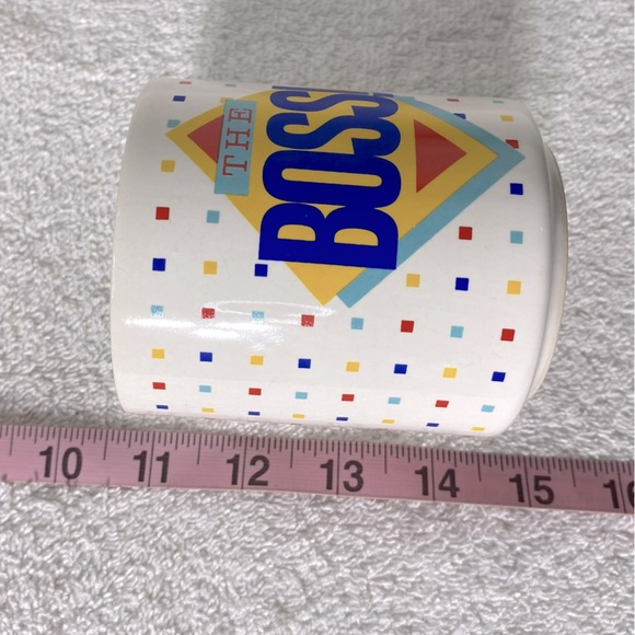 Vintage Ceramic Tony Colourful Squares 'The Boss' Coffee Mug - Picture 10 of 10